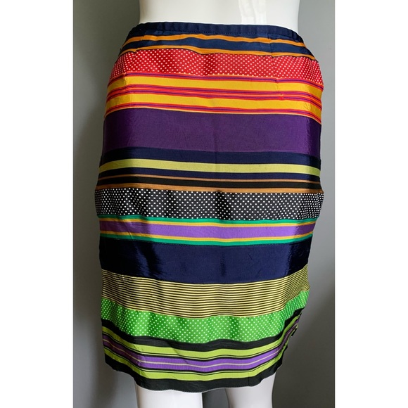 J. McLaughlin : multicolored ribbon zippered skirt - Picture 5 of 16